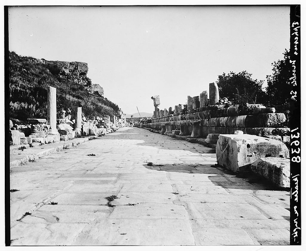 Ephesus. Marble street. Ruins of theater on left?