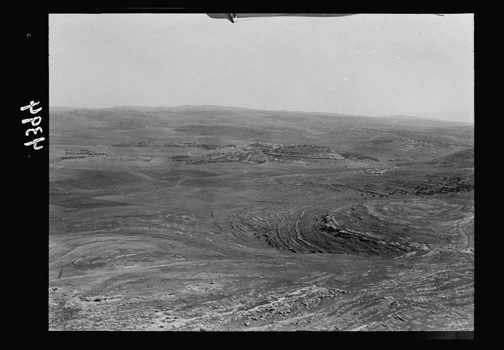 Air views of Palestine. West of Jerusalem. El Jib, Gibeon. West of Mizpah