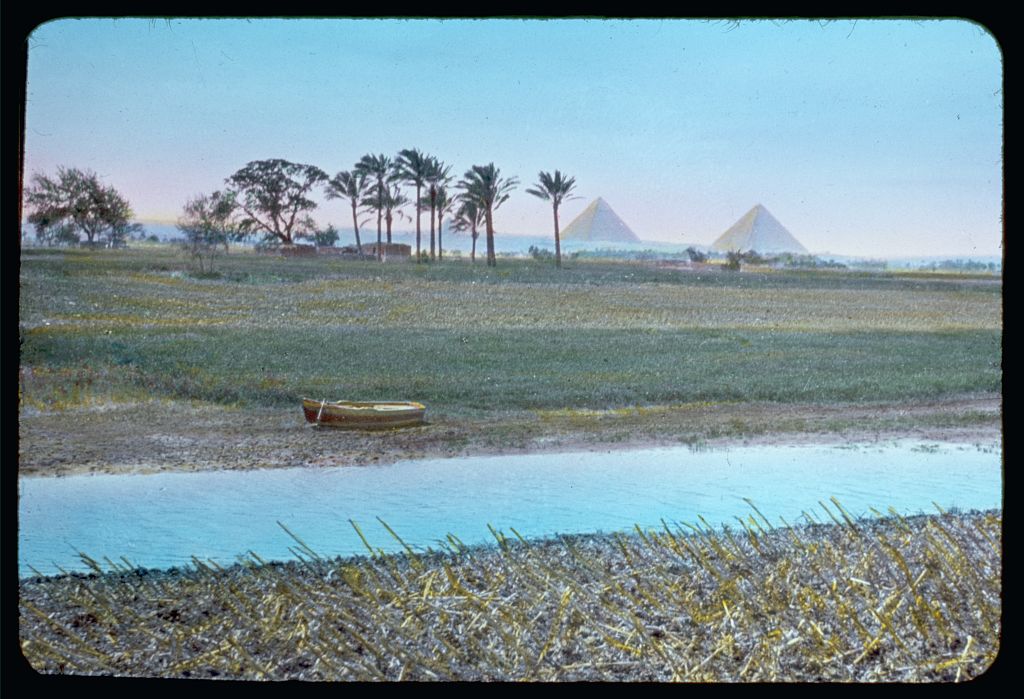 Egypt. Pyramids. The land of Goshen with pyramids in the distance