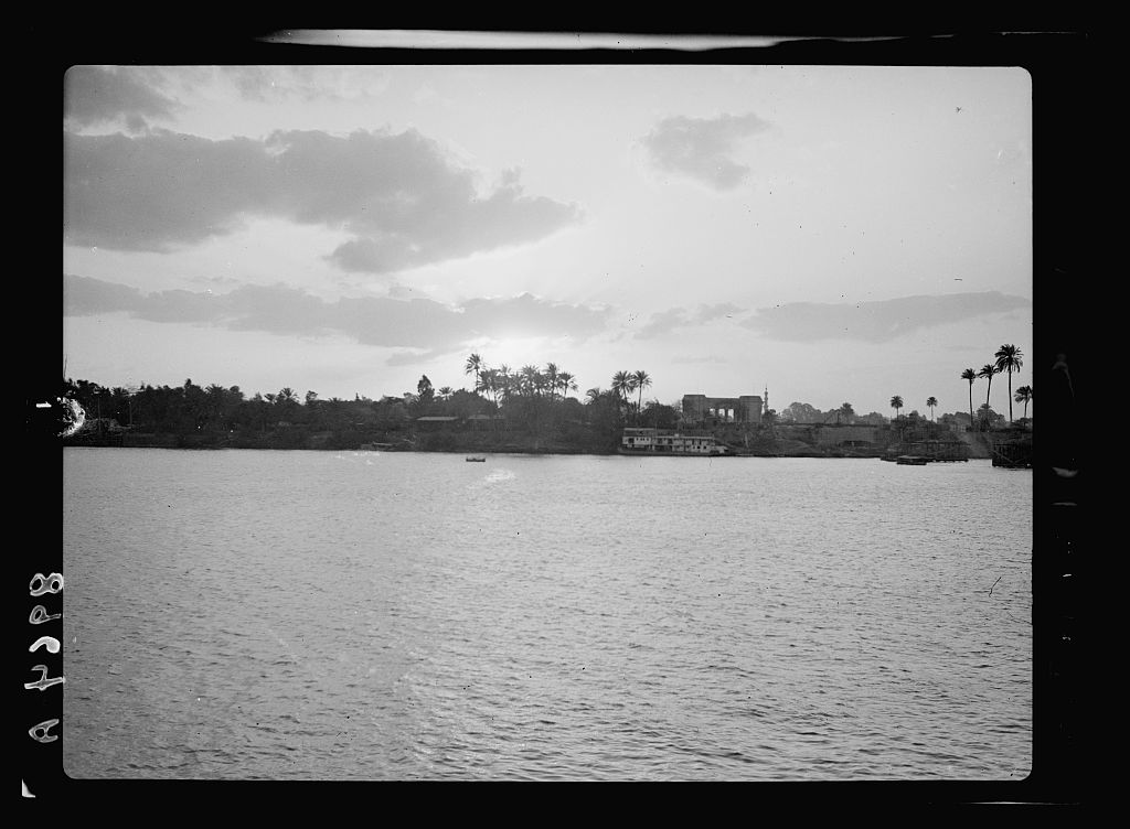 Egypt. River scenes. The Nile. Sunset scenes across the Nile
